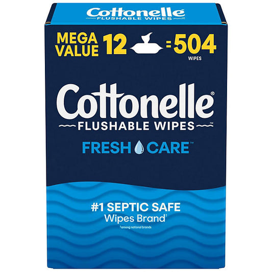 Cottonelle Freshcare Flushable Wipes, 12 ct., 504 wipes